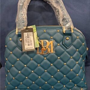 Badgley Mischka Teal Quilted Shoulder Bag